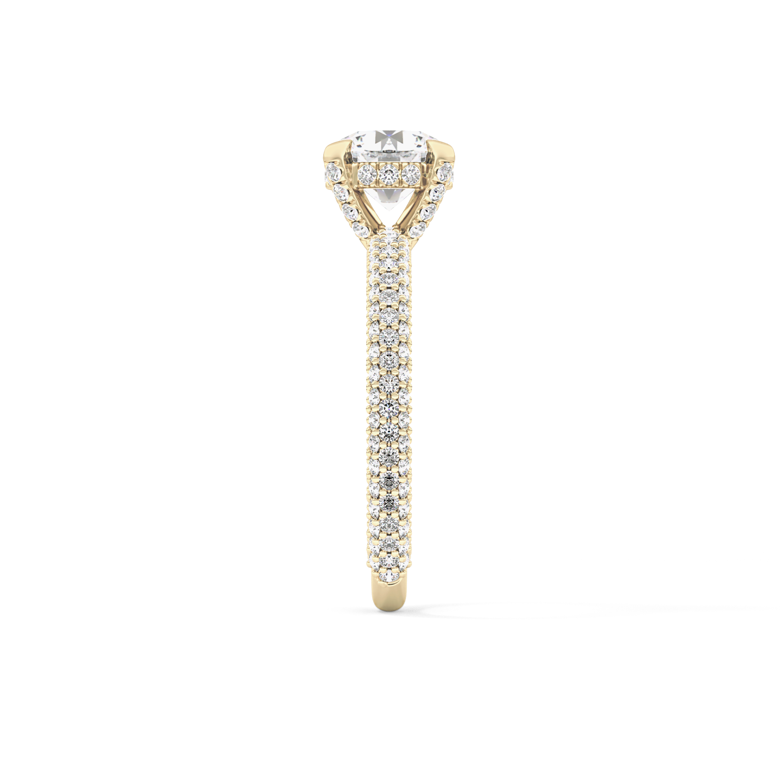 Round Halo & Pave Lab Grown Diamond Engagement Ring