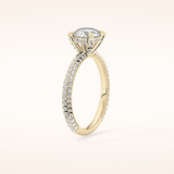 1.03 CT Round Shaped Halo & Pave Moissanite Engagement Ring