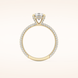 1.03 CT Round Shaped Halo & Pave Moissanite Engagement Ring