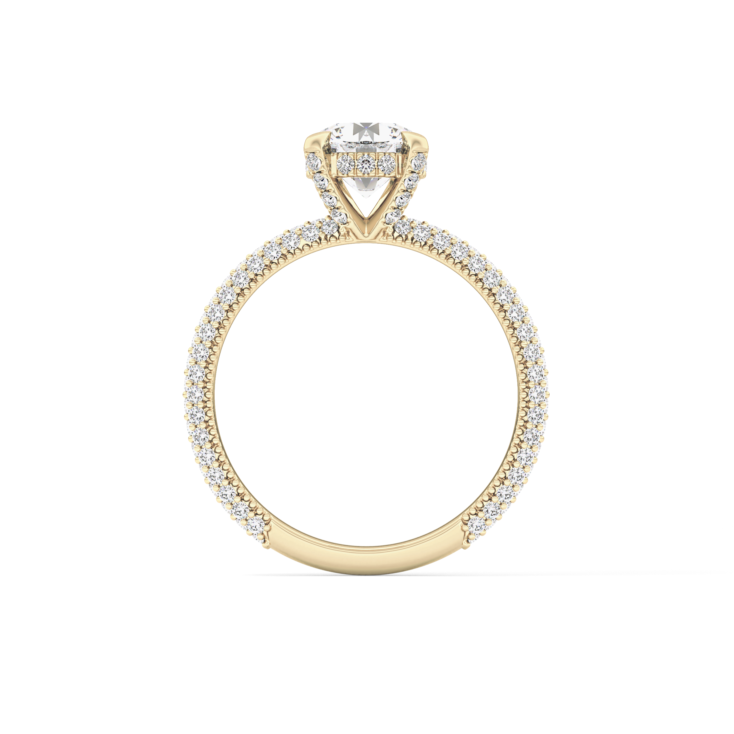 Round Halo & Pave Lab Grown Diamond Engagement Ring