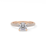 Round Halo & Pave Lab Grown Diamond Engagement Ring