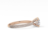 Round Halo & Pave Lab Grown Diamond Engagement Ring