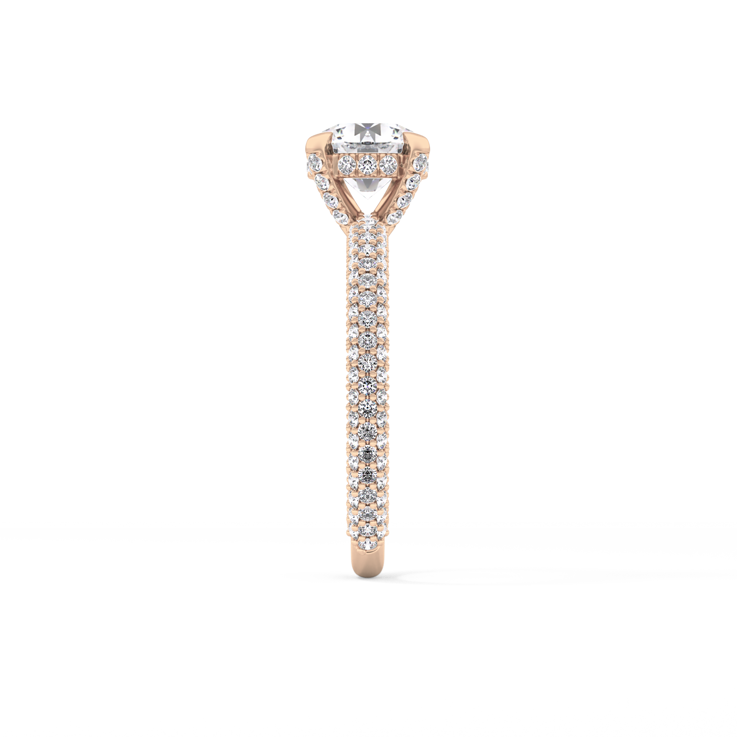 Round Halo & Pave Lab Grown Diamond Engagement Ring