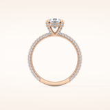1.03 CT Round Shaped Halo & Pave Moissanite Engagement Ring