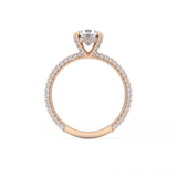 Round Halo & Pave Lab Grown Diamond Engagement Ring