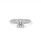Round Halo & Pave Lab Grown Diamond Engagement Ring