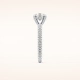 1.03 CT Round Shaped Halo & Pave Moissanite Engagement Ring