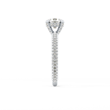 Round Halo & Pave Lab Grown Diamond Engagement Ring