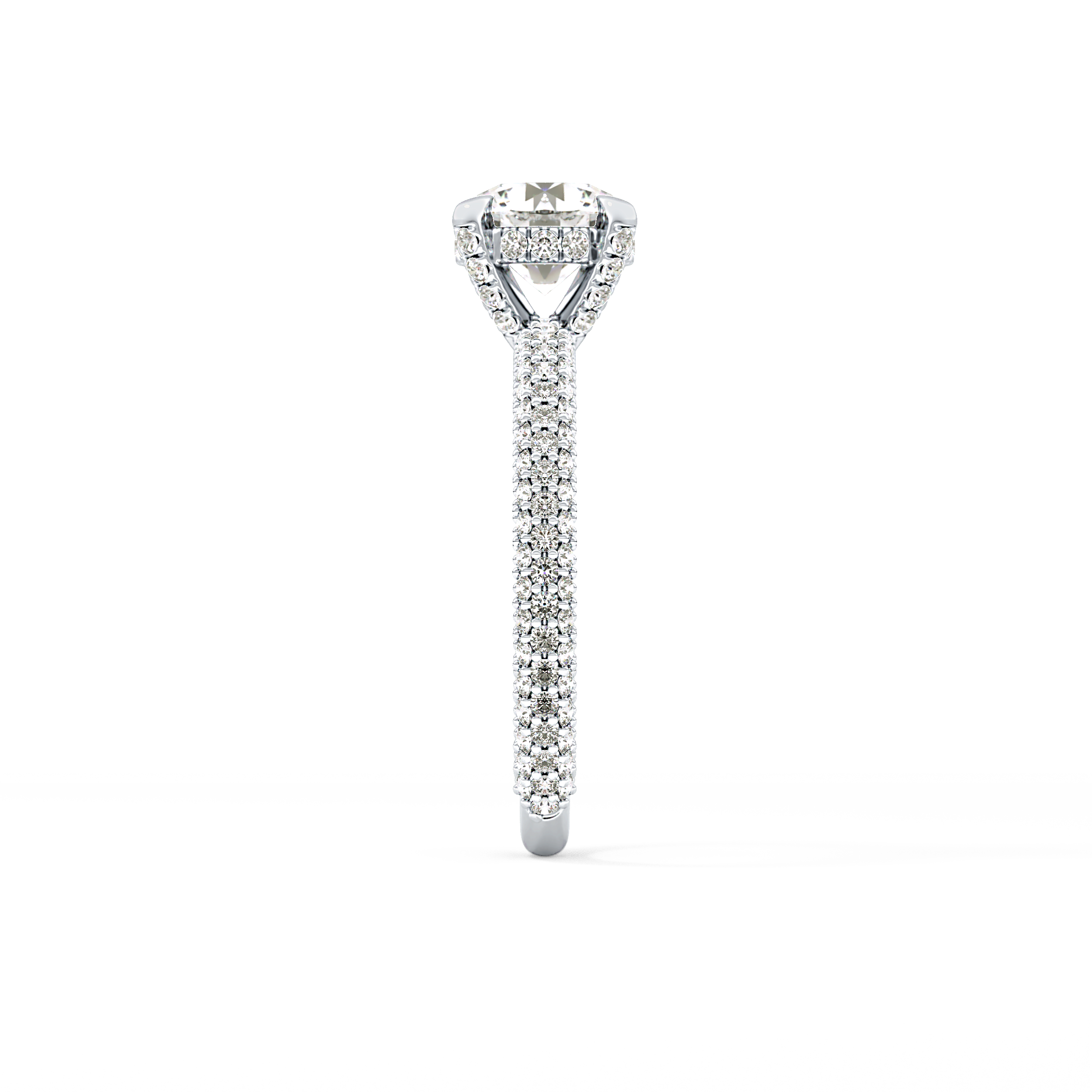 Round Halo & Pave Lab Grown Diamond Engagement Ring