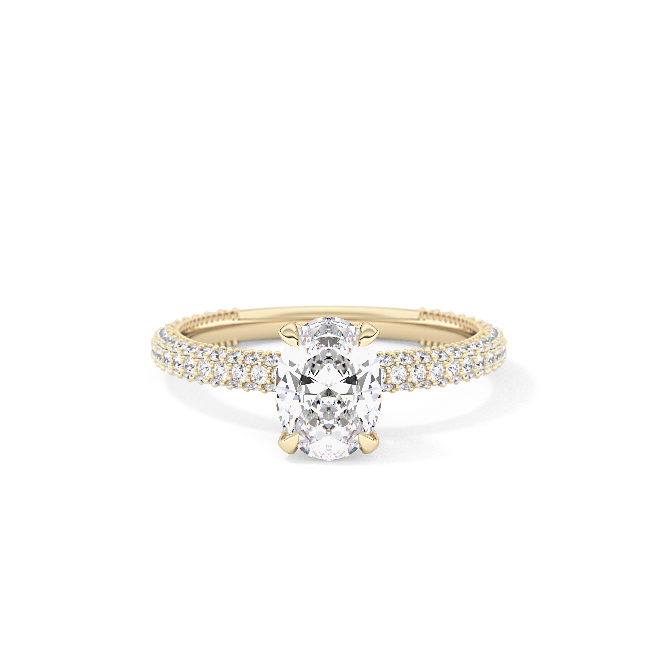Oval Carat Hidden Halo & Pave Lab Grown Diamond Engagement Ring