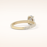 0.83 CT Oval Shaped Hidden Halo & Pave Moissanite Engagement Ring