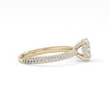 Oval Carat Hidden Halo & Pave Lab Grown Diamond Engagement Ring