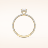 0.83 CT Oval Shaped Hidden Halo & Pave Moissanite Engagement Ring