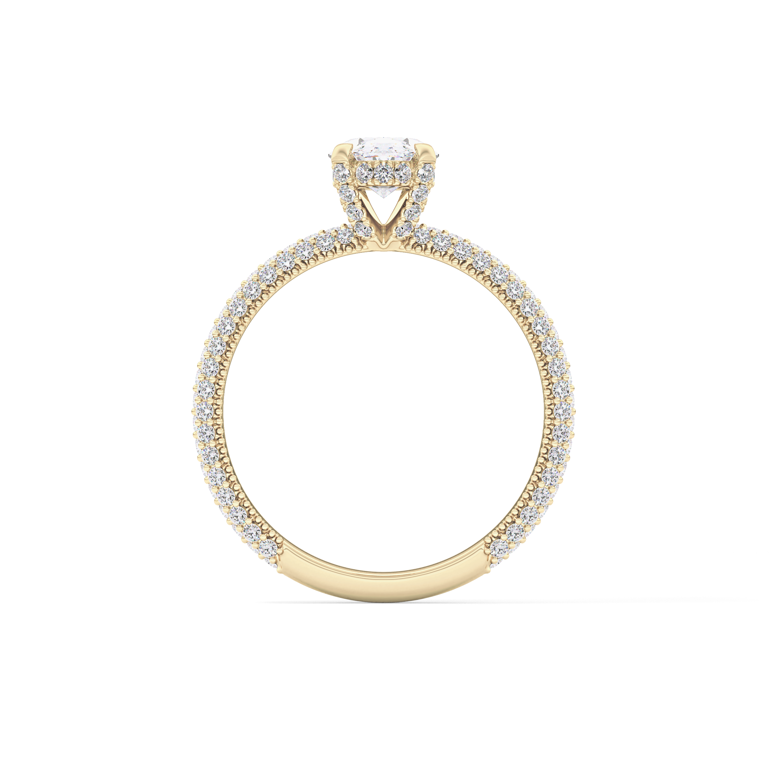 Oval Carat Hidden Halo & Pave Lab Grown Diamond Engagement Ring