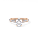 Oval Carat Hidden Halo & Pave Lab Grown Diamond Engagement Ring