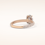 0.83 CT Oval Shaped Hidden Halo & Pave Moissanite Engagement Ring
