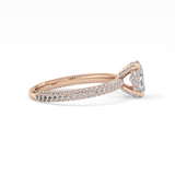Oval Carat Hidden Halo & Pave Lab Grown Diamond Engagement Ring
