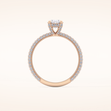 0.83 CT Oval Shaped Hidden Halo & Pave Moissanite Engagement Ring