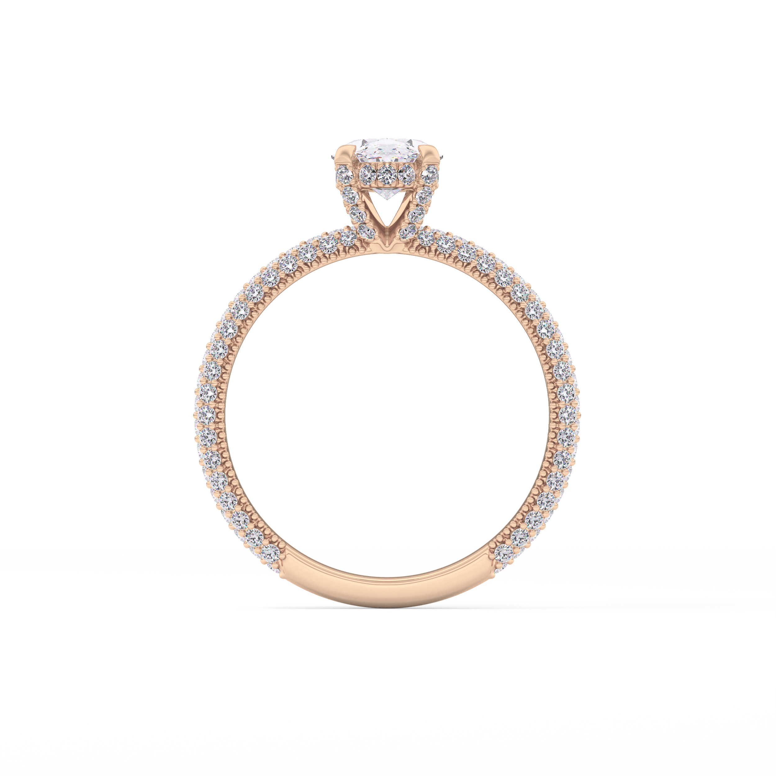Oval Carat Hidden Halo & Pave Lab Grown Diamond Engagement Ring