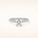 0.83 CT Oval Shaped Hidden Halo & Pave Moissanite Engagement Ring