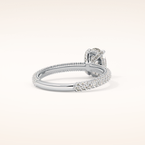0.83 CT Oval Shaped Hidden Halo & Pave Moissanite Engagement Ring
