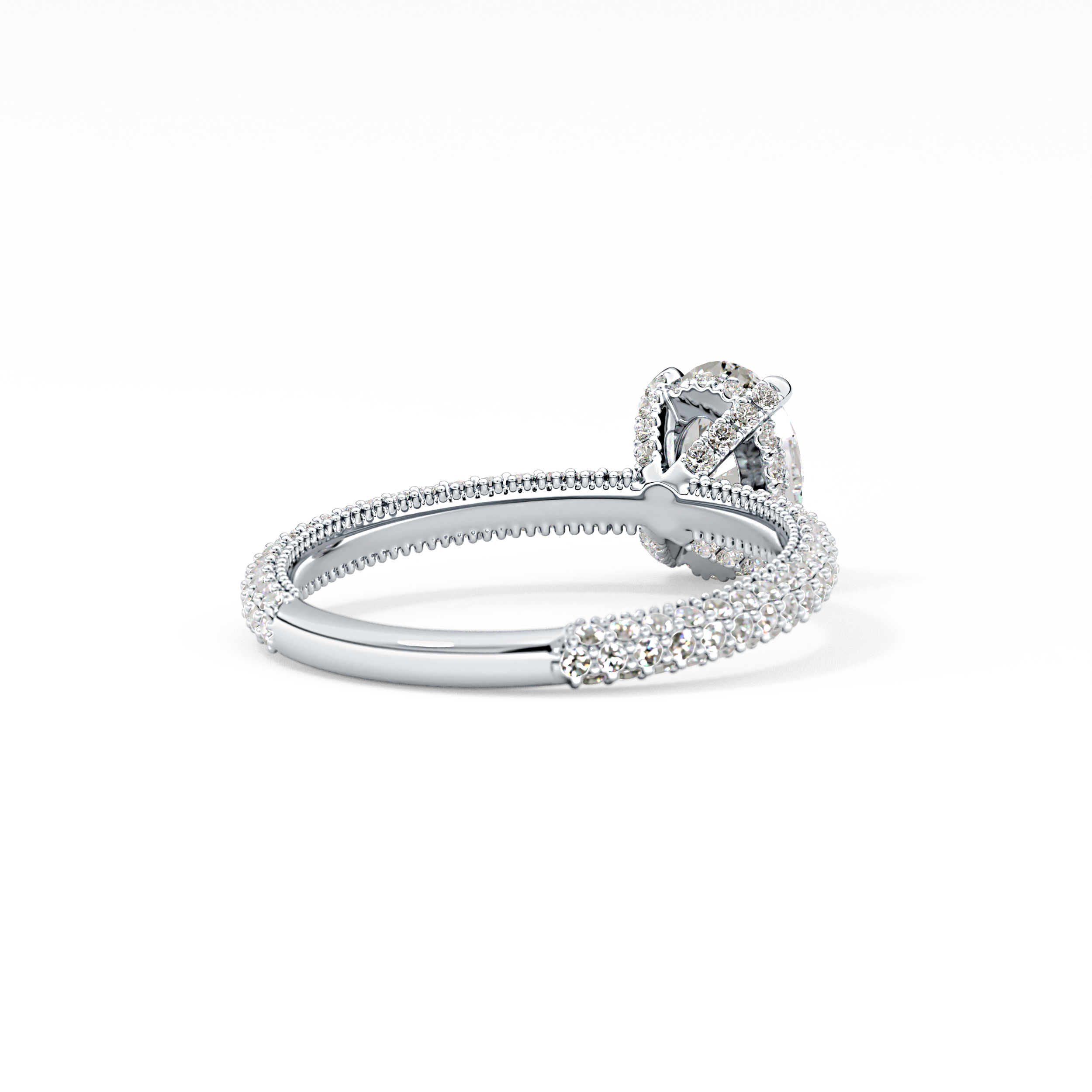 Oval Carat Hidden Halo & Pave Lab Grown Diamond Engagement Ring