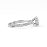 Oval Carat Hidden Halo & Pave Lab Grown Diamond Engagement Ring