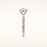 0.83 CT Oval Shaped Hidden Halo & Pave Moissanite Engagement Ring