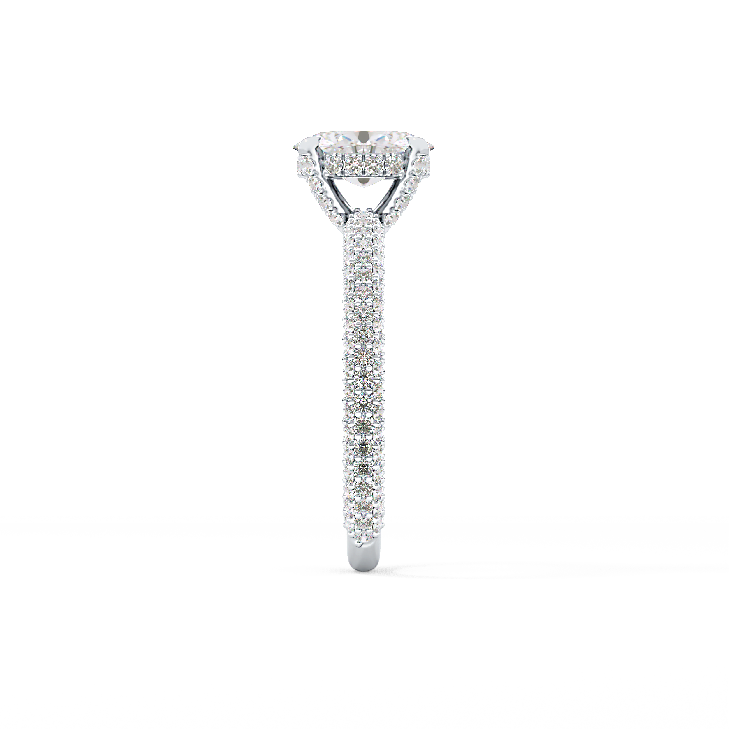 Oval Carat Hidden Halo & Pave Lab Grown Diamond Engagement Ring