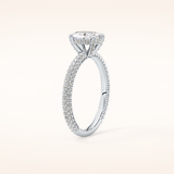 0.83 CT Oval Shaped Hidden Halo & Pave Moissanite Engagement Ring