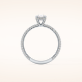 0.83 CT Oval Shaped Hidden Halo & Pave Moissanite Engagement Ring
