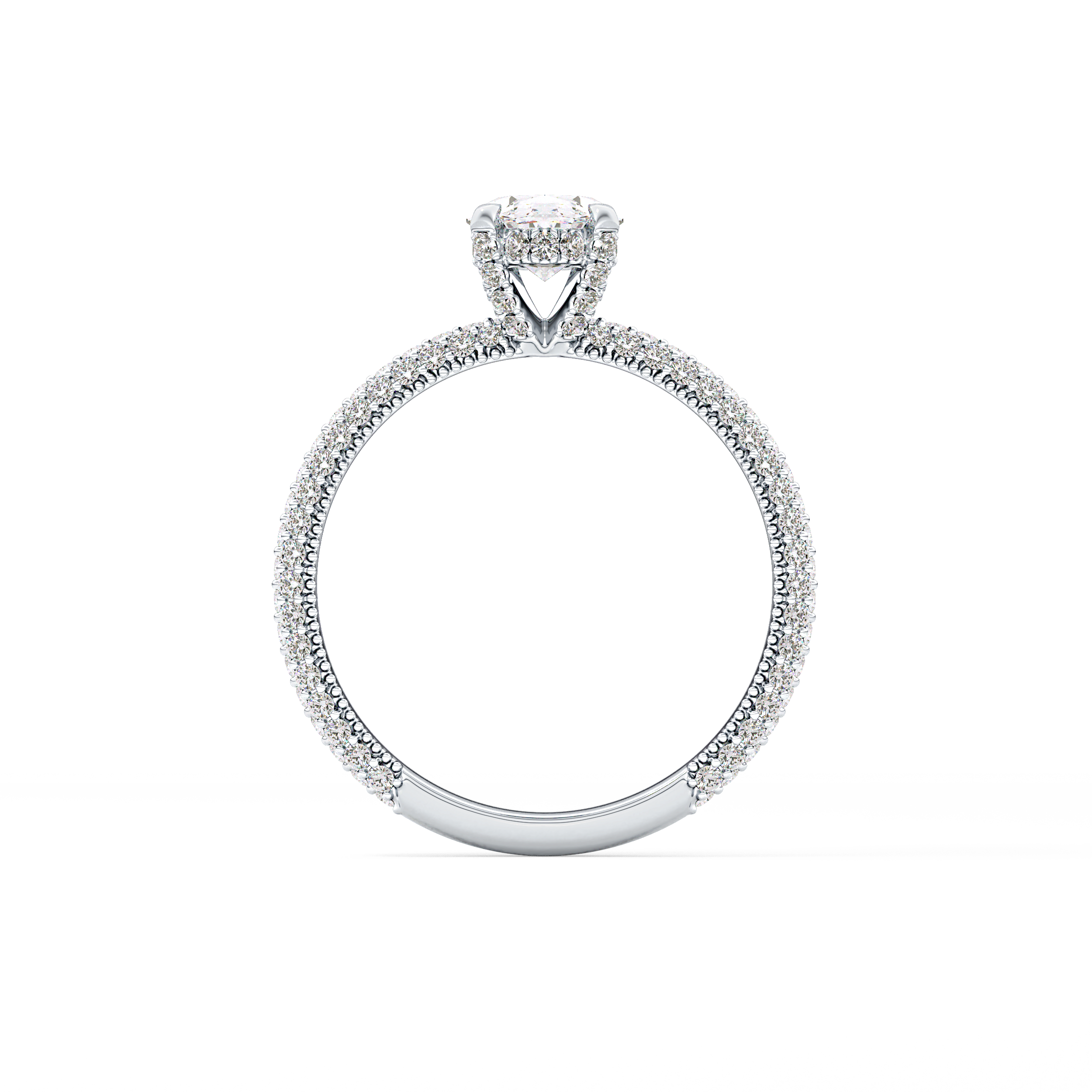 Oval Carat Hidden Halo & Pave Lab Grown Diamond Engagement Ring