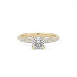 Cushion Hidden Halo & Pave Lab Grown Diamond Engagement Ring