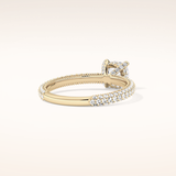 0.86 CT Cushion Shaped Hidden Halo & Pave Moissanite Engagement Ring