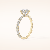 0.86 CT Cushion Shaped Hidden Halo & Pave Moissanite Engagement Ring