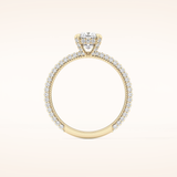 0.86 CT Cushion Shaped Hidden Halo & Pave Moissanite Engagement Ring
