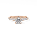 Cushion Hidden Halo & Pave Lab Grown Diamond Engagement Ring