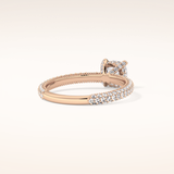 0.86 CT Cushion Shaped Hidden Halo & Pave Moissanite Engagement Ring