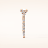 0.86 CT Cushion Shaped Hidden Halo & Pave Moissanite Engagement Ring
