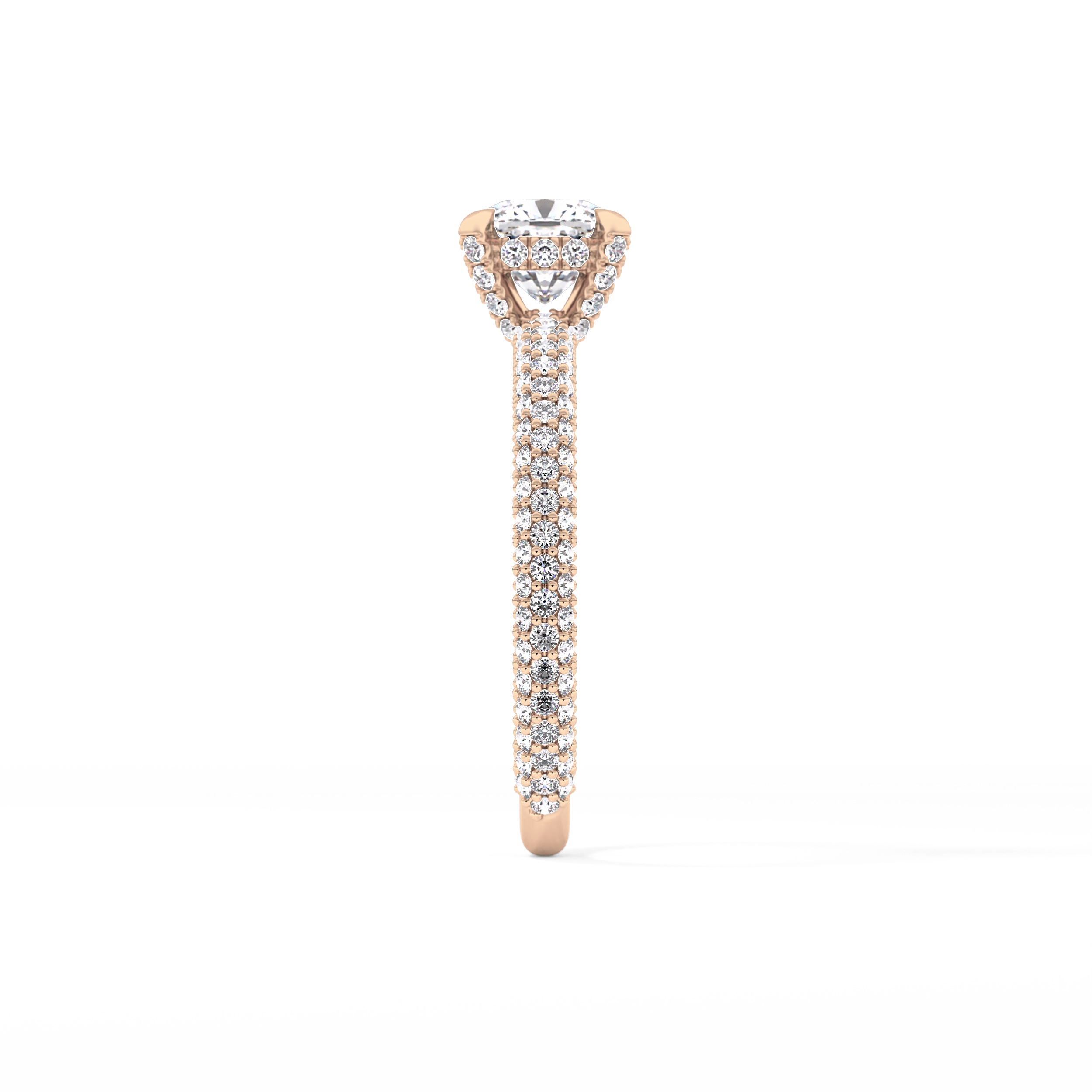 Cushion Hidden Halo & Pave Lab Grown Diamond Engagement Ring