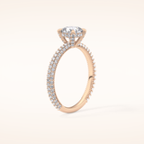 0.86 CT Cushion Shaped Hidden Halo & Pave Moissanite Engagement Ring