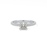 Cushion Hidden Halo & Pave Lab Grown Diamond Engagement Ring