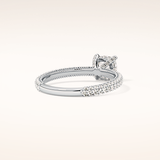 0.86 CT Cushion Shaped Hidden Halo & Pave Moissanite Engagement Ring