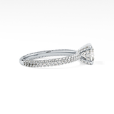 Cushion Hidden Halo & Pave Lab Grown Diamond Engagement Ring