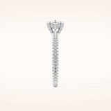 0.86 CT Cushion Shaped Hidden Halo & Pave Moissanite Engagement Ring