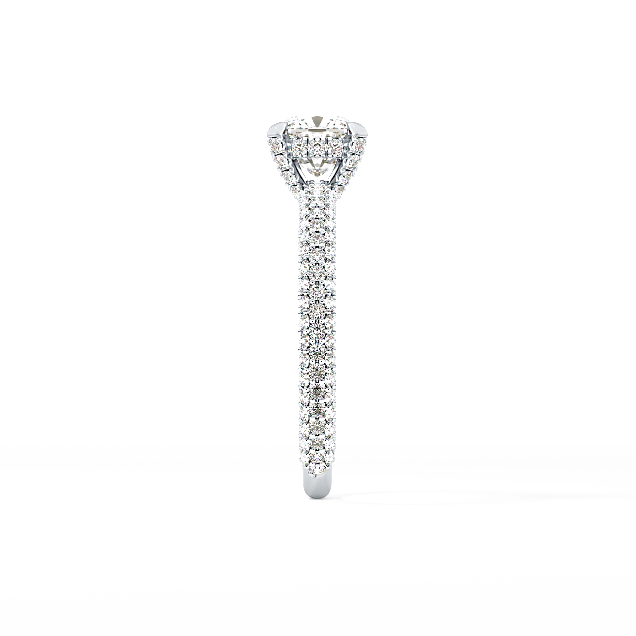 Cushion Hidden Halo & Pave Lab Grown Diamond Engagement Ring