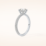 0.86 CT Cushion Shaped Hidden Halo & Pave Moissanite Engagement Ring