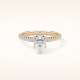 0.81 CT Pear Shaped Hidden Halo & Pave Moissanite Engagement Ring