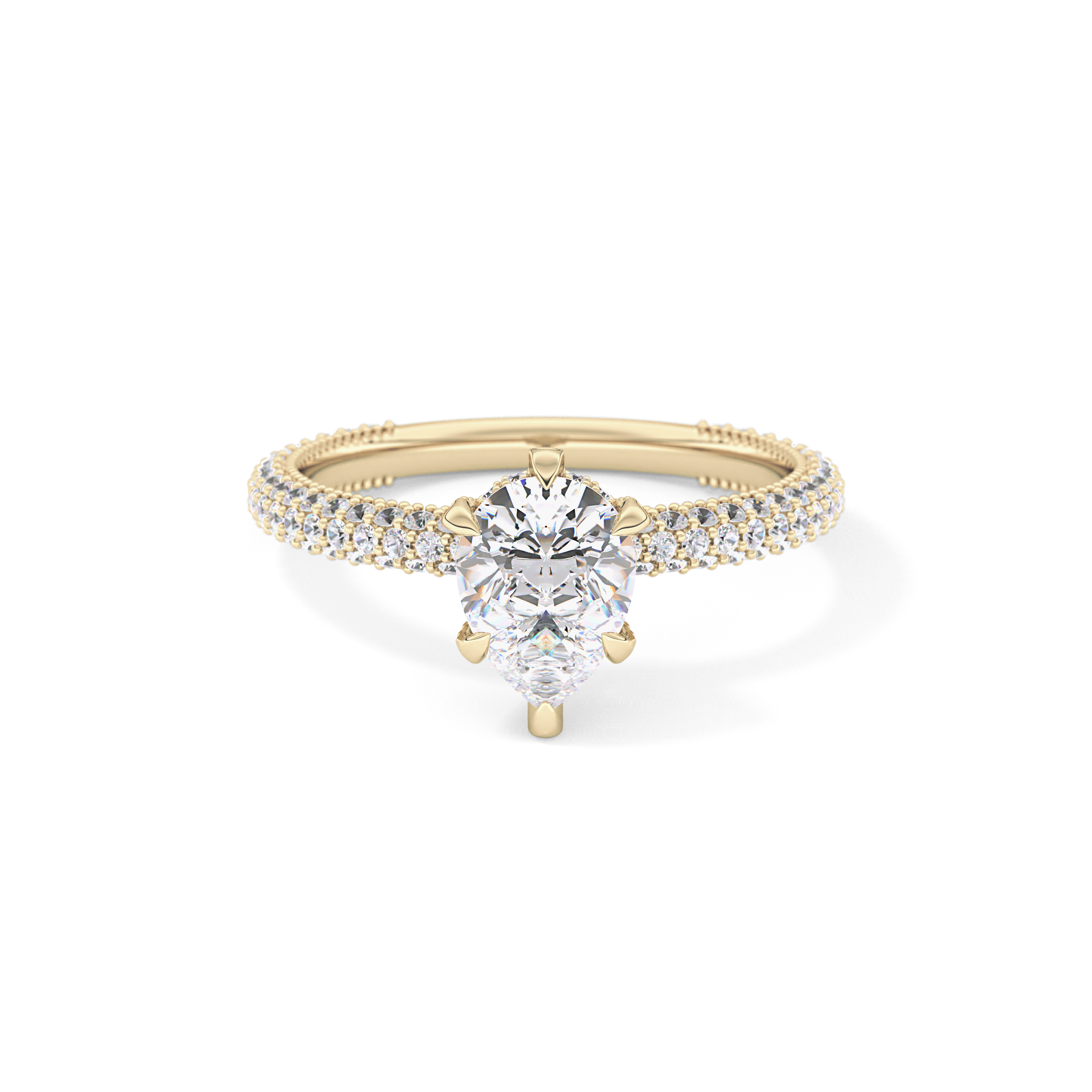 Pear Carat Hidden Halo & Pave Lab Grown Diamond Engagement Ring