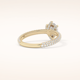 0.81 CT Pear Shaped Hidden Halo & Pave Moissanite Engagement Ring